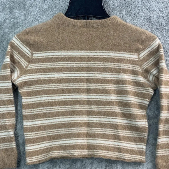 Reformation Cashmere Boyfriend Striped Brown, Size Medium - Picture 10 of 10